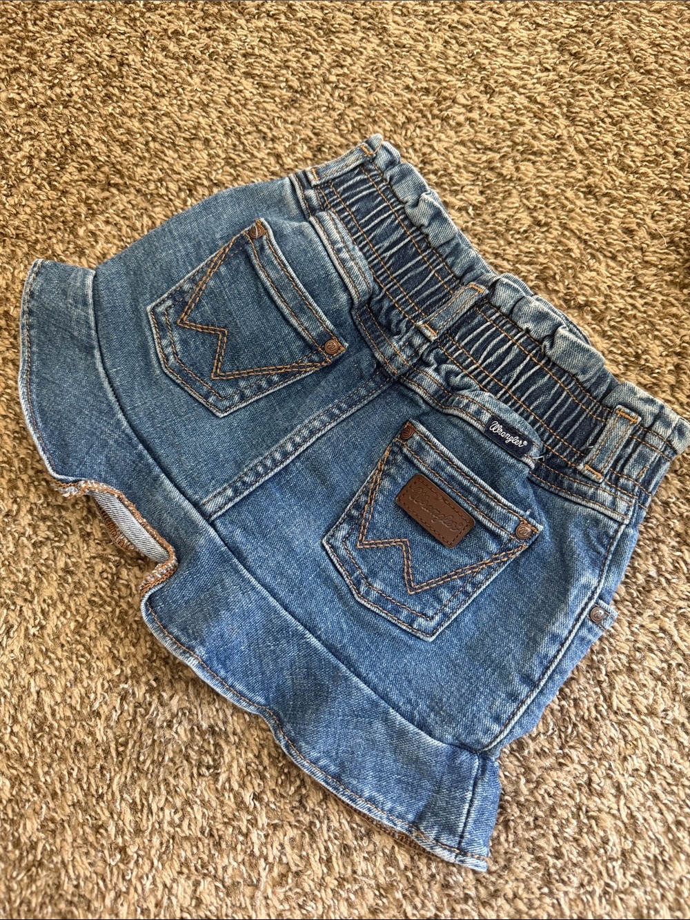 Wrangler Denim Ruffle Hem Girls Skirt - Blue
